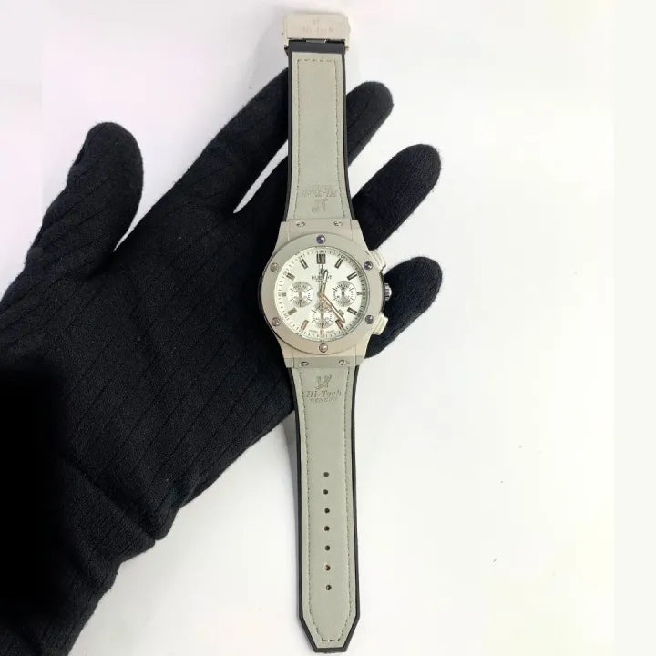 Hublout Big Bang inspired Chronograph Men’s Watch Ash Dial & Leather Strap