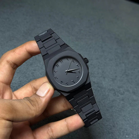 Original Black Aura Watch with Arabic Dial & Fiber Strap