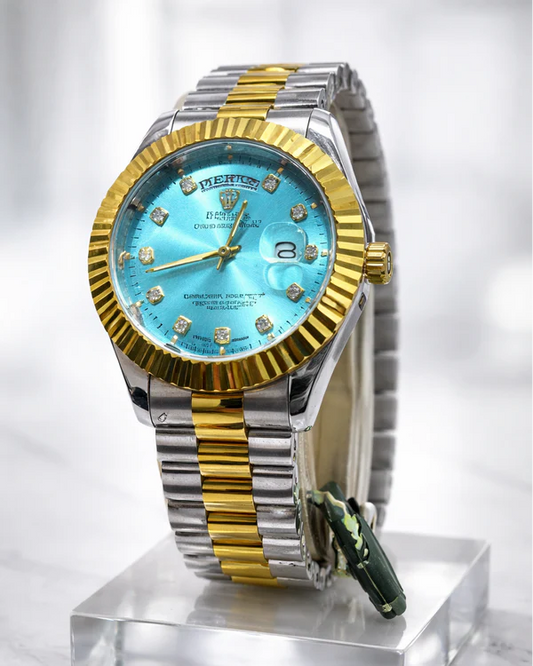 Classic & Luxury Two-Tone Stainless Steel Watch in diffrent Colours