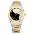 Aura Stainless Steel Golden Watch Marble Dial